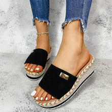 Load image into Gallery viewer, Women&#39;s summer new thick-soled wedge slippers
