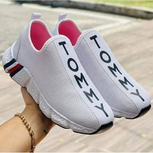 Load image into Gallery viewer, Women&#39;s round toe shallow mouth elastic fly knit sneakers
