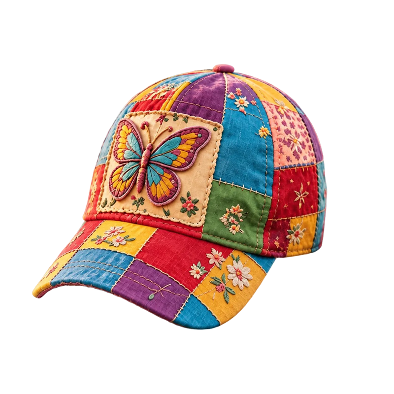 Graddi Unmatched Butterfly Patchwork Cap