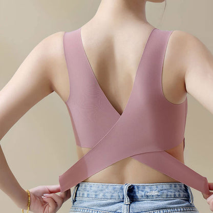 Women's Ice Silk Seamless Vest Style Sports Bra
