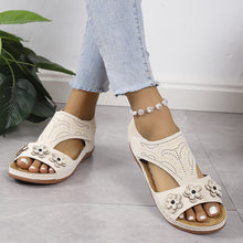 Load image into Gallery viewer, 2024 New Retro Casual Flower Wedge Women&#39;s Sandals

