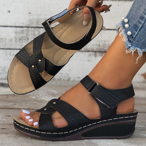 2024 Women's Summer New Hollow Velcro Sandals