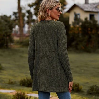 Sweaters for Women Cardigan Dressy Solid Open Front Long Knited Cardigan Sweater Fashion Loose Fit Coat Tops