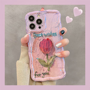 Premium Oil Painting Flower iPhone Case
