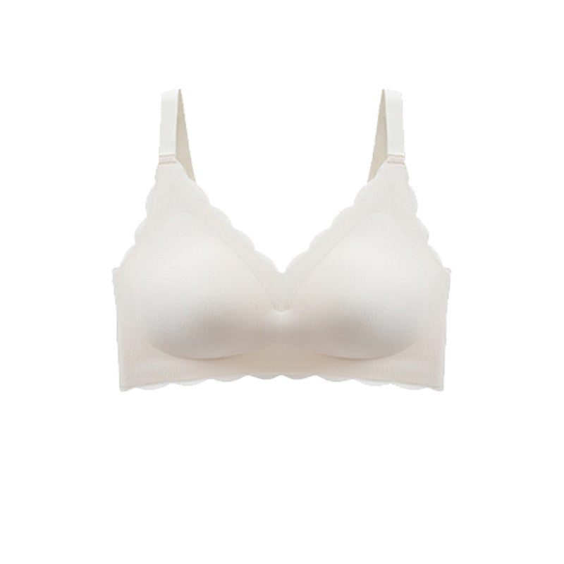 Women's Summer Thin No Steel Ring Underwear Gathered Seamless Full-Coverage T-Shirt Bra