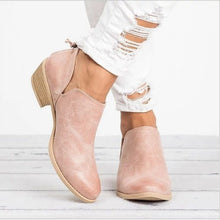 Load image into Gallery viewer, Solid color pointed toe casual back zipper low heel women&#39;s shoes
