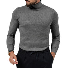 Cargar imagen en el visor de la galería, Men&#39;s Cotton Blend Turtle Neck Knitted Slim Sweater
