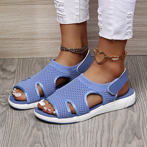 Ladies Plus Size Breathable Mesh Flat Sandals