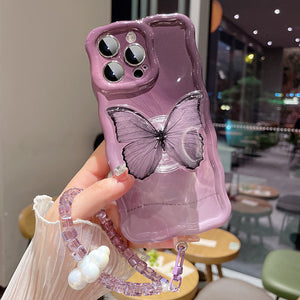 Ins Gradient Butterfly Bracket iPhone Case