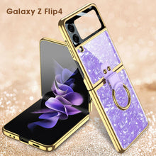 Load image into Gallery viewer, Electroplating Ring Bracket Suitable For Samsung Galaxy Z Flip3/4/5 Case
