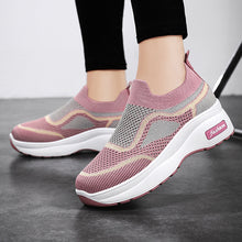 Load image into Gallery viewer, Fashion Spring And Summer Women Sports Shoes Thick Sole Middle Heel Slip On
