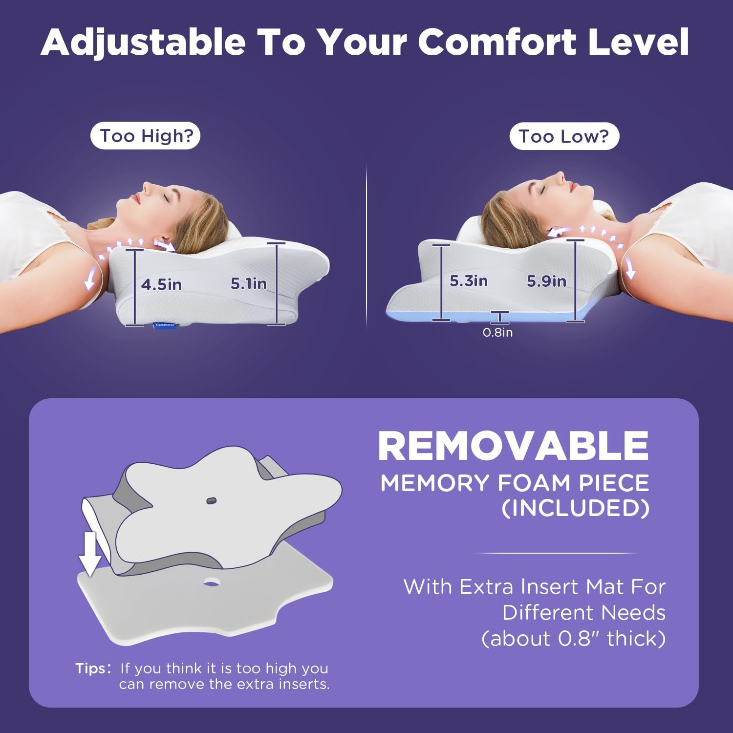 Welnax™ Ergonomic Pillow for Neck and Cervical Spine Support	