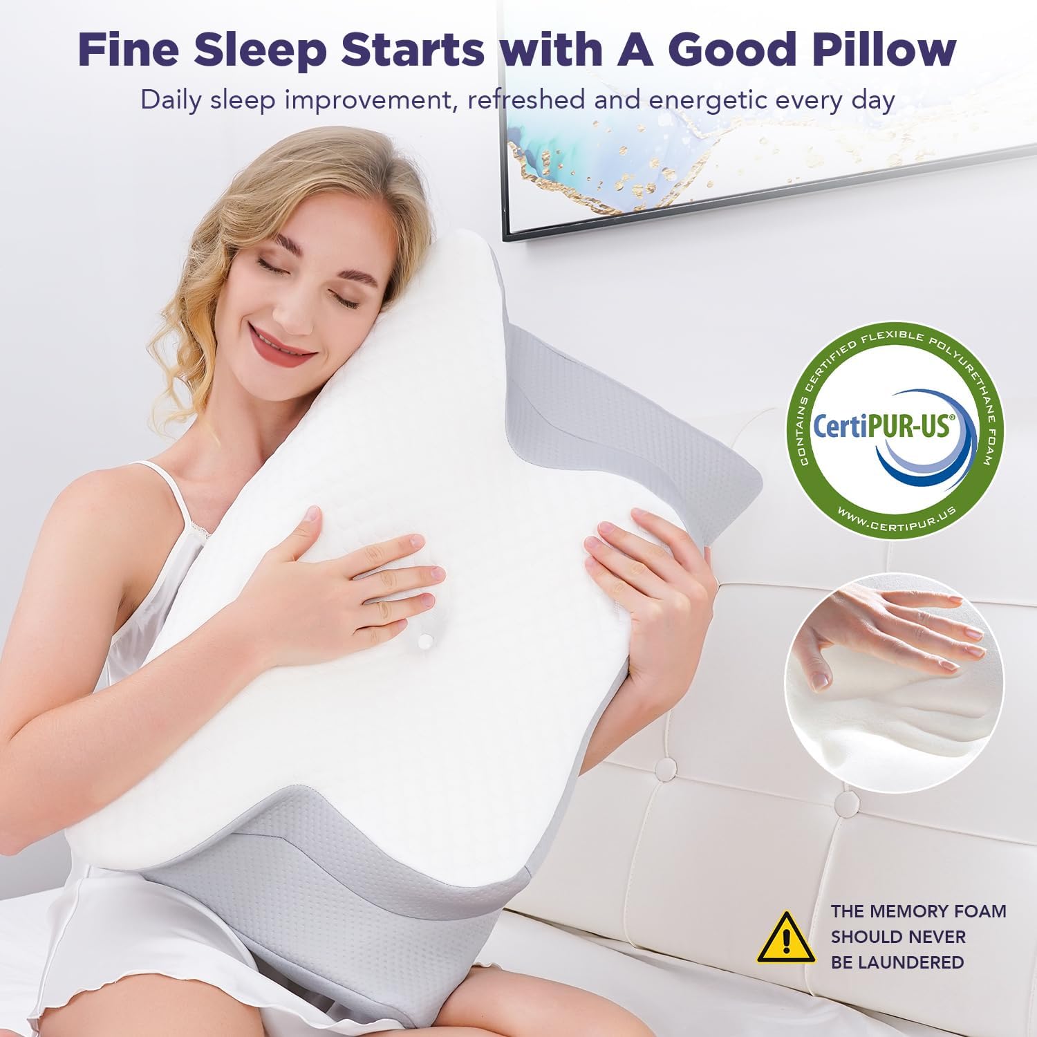 Welnax™ Ergonomic Pillow for Neck and Cervical Spine Support	