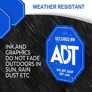 Security Signs 28" ADT Yard Sign with Aluminum Stake, Heavy Duty Weatherproof