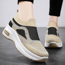 Load image into Gallery viewer, Fashion Spring And Summer Women Sports Shoes Thick Sole Middle Heel Slip On
