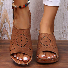 Load image into Gallery viewer, Ethnic Pattern Punched Hollow Velcro Vintage Sandals
