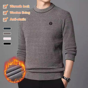 Men's Warm Cozy Lined Solid Color Premium Sweater