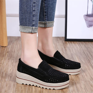 Autumn hollow anti-slip thick-soled shoes