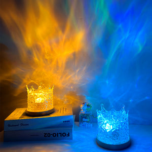 16 Colors Gradual Rotating Flame Water Lamp Wave Light Aurora Projector with Remote Control