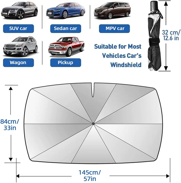 Foldable Car Windshield Sun Shade Umbrella