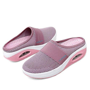 Women Daily Fly Knit Fabric Summer Air Cushion Mule Slippers