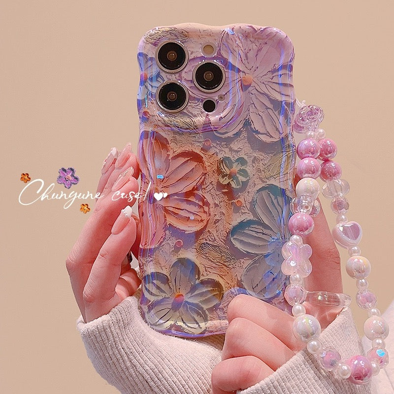 Ins Hot Oil Painting Flower iPhone Case