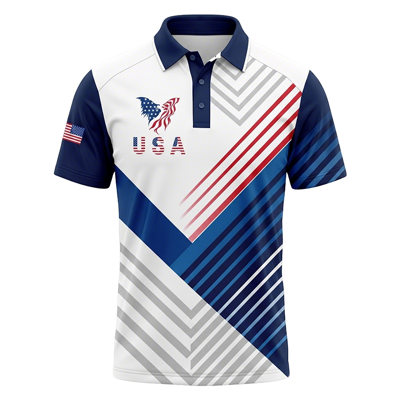 USA 250th Anniversary Print Casual Polo Shirt