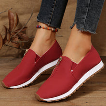 Load image into Gallery viewer, Ladies Front Zipper Pointed Toe Flat Elastic Shoes for Women
