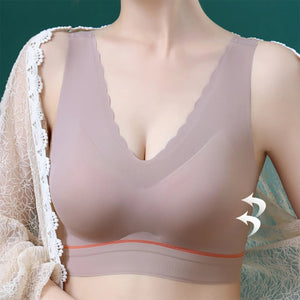 Women's seamless push-up latex deep V comfortable bra