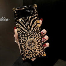 Load image into Gallery viewer, Leopard Print Ring Phone Case For Samsung Galaxy Z Flip 3 Flip 4
