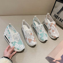 Load image into Gallery viewer, 2024 principios de la primavera nueva malla zapatos individuales señaló muffin grueso fondo zapatos casuales bordados zapatos de las mujeres
