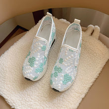Load image into Gallery viewer, 2023 principios de la primavera nueva malla zapatos individuales señaló muffin grueso fondo zapatos casuales bordados zapatos de las mujeres
