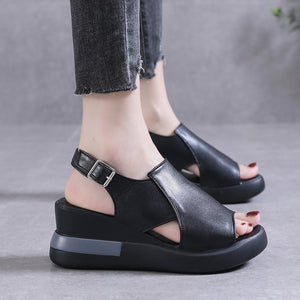 【35-42】2024 verano nuevas sandalias de plataforma de tacón de cuña de gran tamaño para mujer