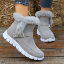 Load image into Gallery viewer, Plus Size Round Toe Flat Solid Color Buckle Fashion Boots

