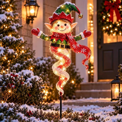 Twisted Christmas Lighted Yard Stakes