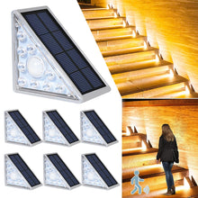 Load image into Gallery viewer, LED Motion Sensor Solar Step Light Waterproof IP67, For Outside Garden, Concrete, Patio, Yard, Porch, Front Door, Warm White
