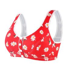 Load image into Gallery viewer, Women&#39;s wide shoulder strap front button printed underwear
