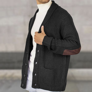 Men Long Sleeve Loose Cardigan Turn-down Collar Coat