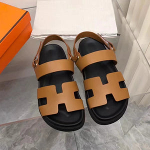 Women's New Summer Flat Hollow Velcro Sandals
