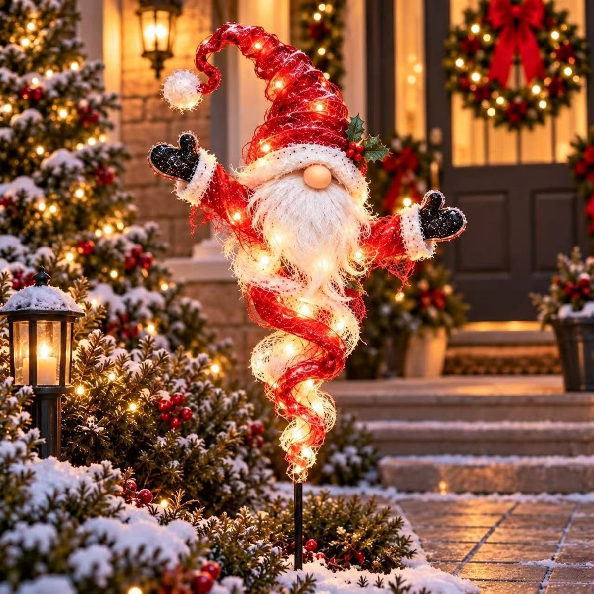 Twisted Christmas Lighted Yard Stakes