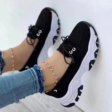 Load image into Gallery viewer, Round Toe Platform Low Top Lace-Up Sneakers
