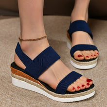Load image into Gallery viewer, Stretch Peep Toe Casual Side Hollow Slope Bottom Sandals

