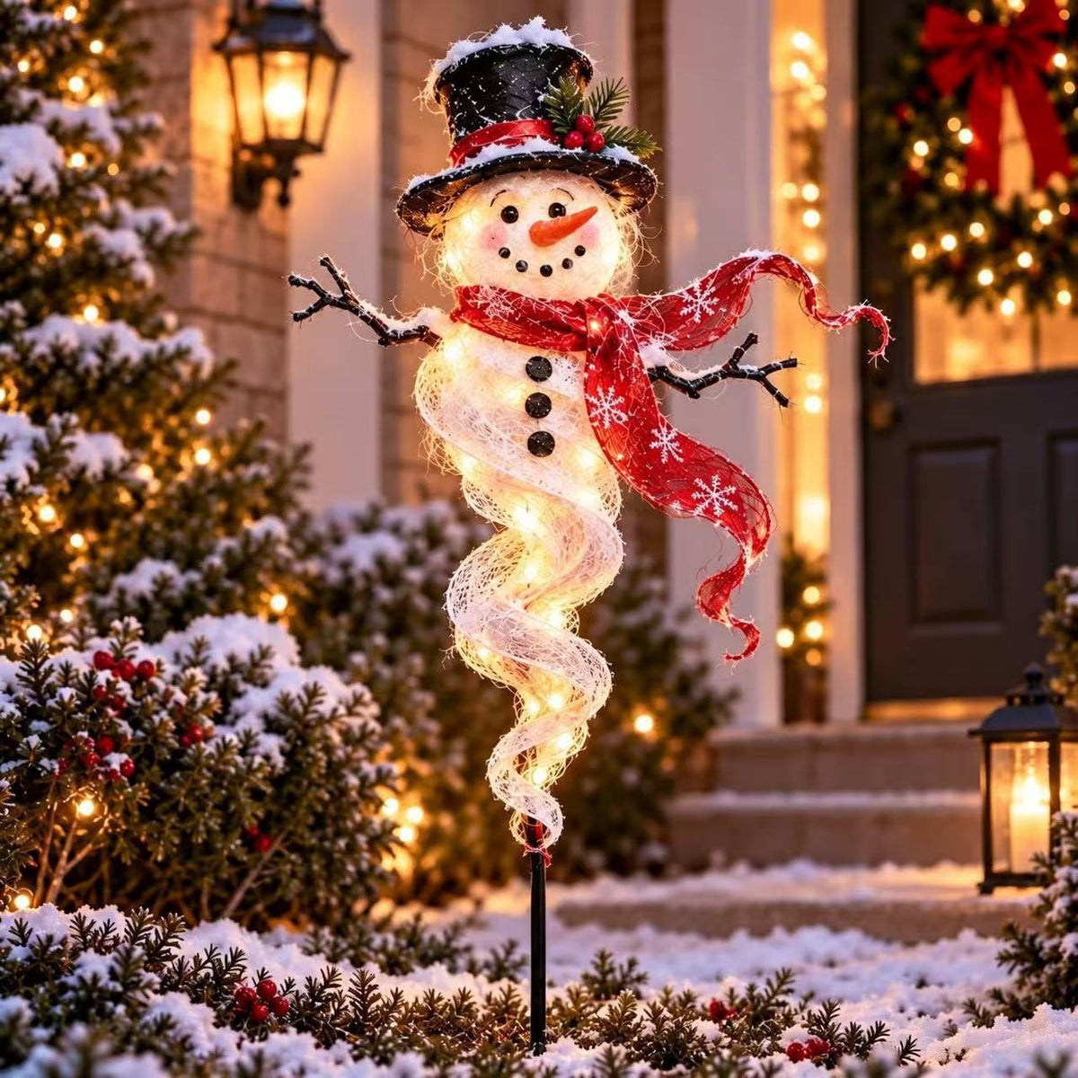 Twisted Christmas Lighted Yard Stakes