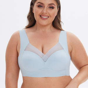 Integrated Fixed Cup GluE-free Plus Size Sports Bra