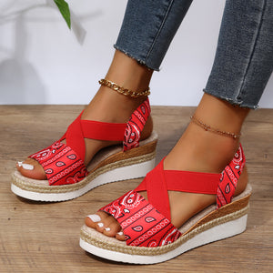 Women's wedge fish mouth casual sandals