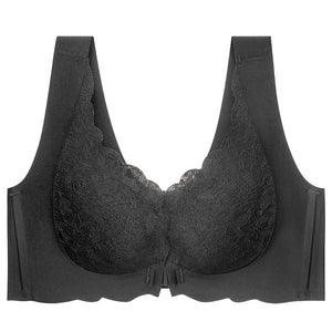 Women's Lace Push Up Bra No Wires Sports Front Button Bra