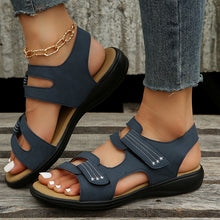 Load image into Gallery viewer, Flat Velcro Peep Toe Sandals
