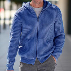 Men Hooded Knitted Sweater Jumper Cardigan Outwear Hooide Casual Long Sleeve Top
