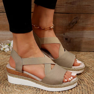 Women's wedge fish mouth casual sandals