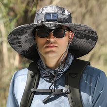 Cargar imagen en el visor de la galería, Wide Brim Solar Fan Outdoor Fishing Hat-Solar &amp; USB Charging
